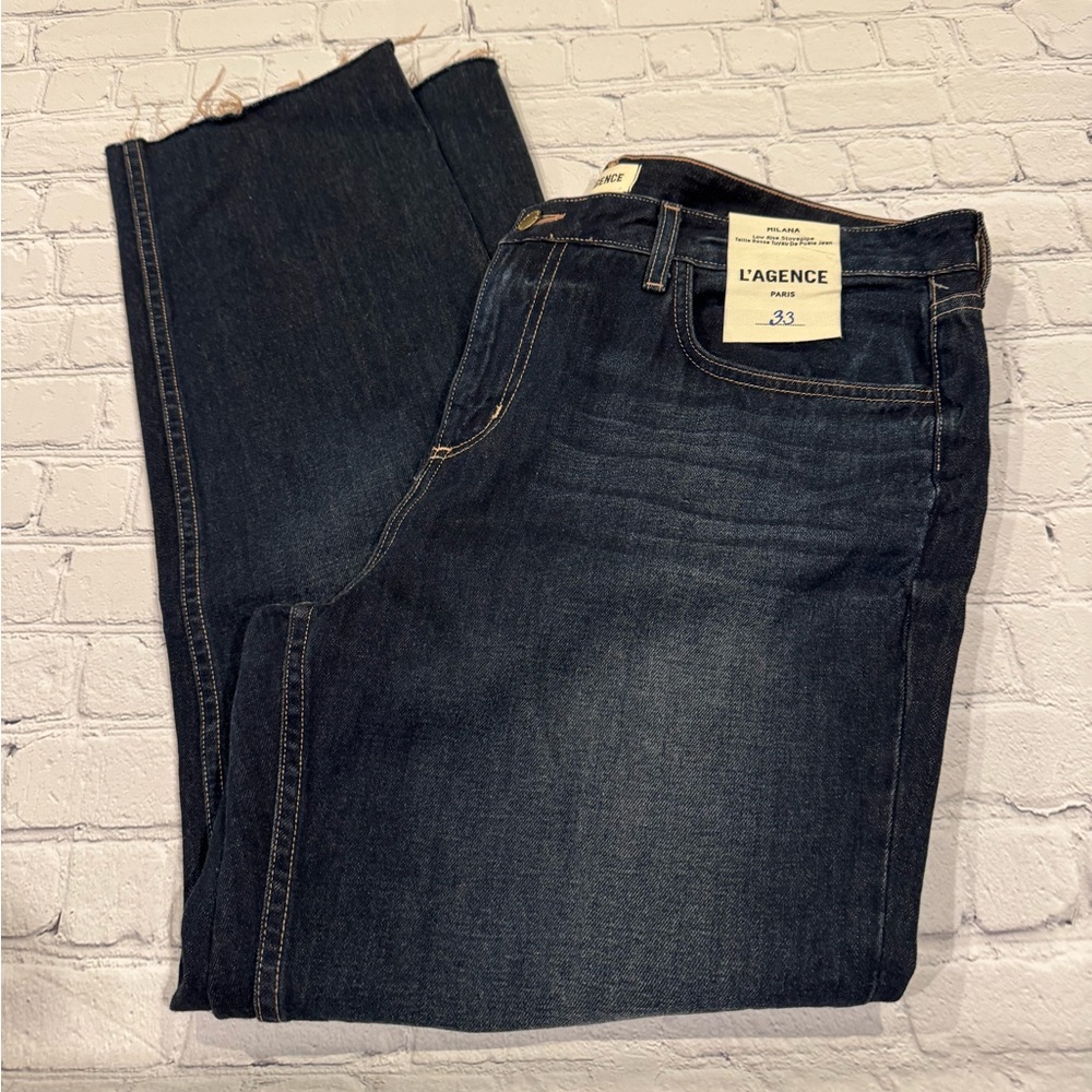 L’AGENCE MILANA LOW RISE STOVEPIPE JEANS | SIZE 33 | 100% COTTON | NWT